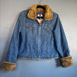 Scorpio USA Denim Jacket with Faux Fur Trim